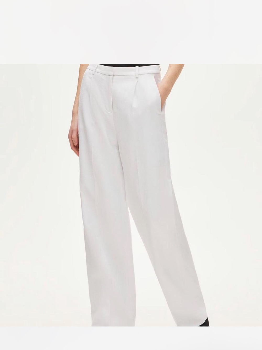 J. Crew Crisp White Wide-Leg Trousers